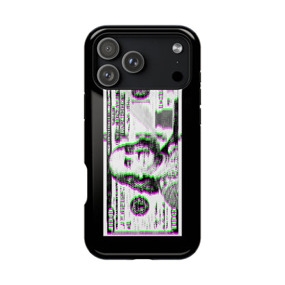 100 Dollars Bill - Green/Magenta Glitch - Magnetic Phone Case