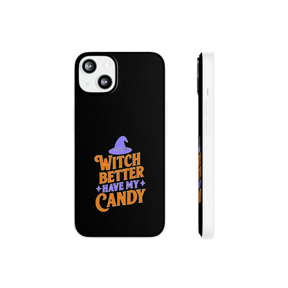 Spooky Witch Flexi Case, Halloween Phone Cover, Witch Themed Phone Case, Cute Candy Case, Trick or Treat Gift, Holiday Accessory