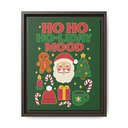 Framed Canvas Art, Festive Holiday, Cheerful Wall Art for Christmas, Santa Decor, Ho Ho Ho Seasonal Gift, Holiday Mood Wall Art