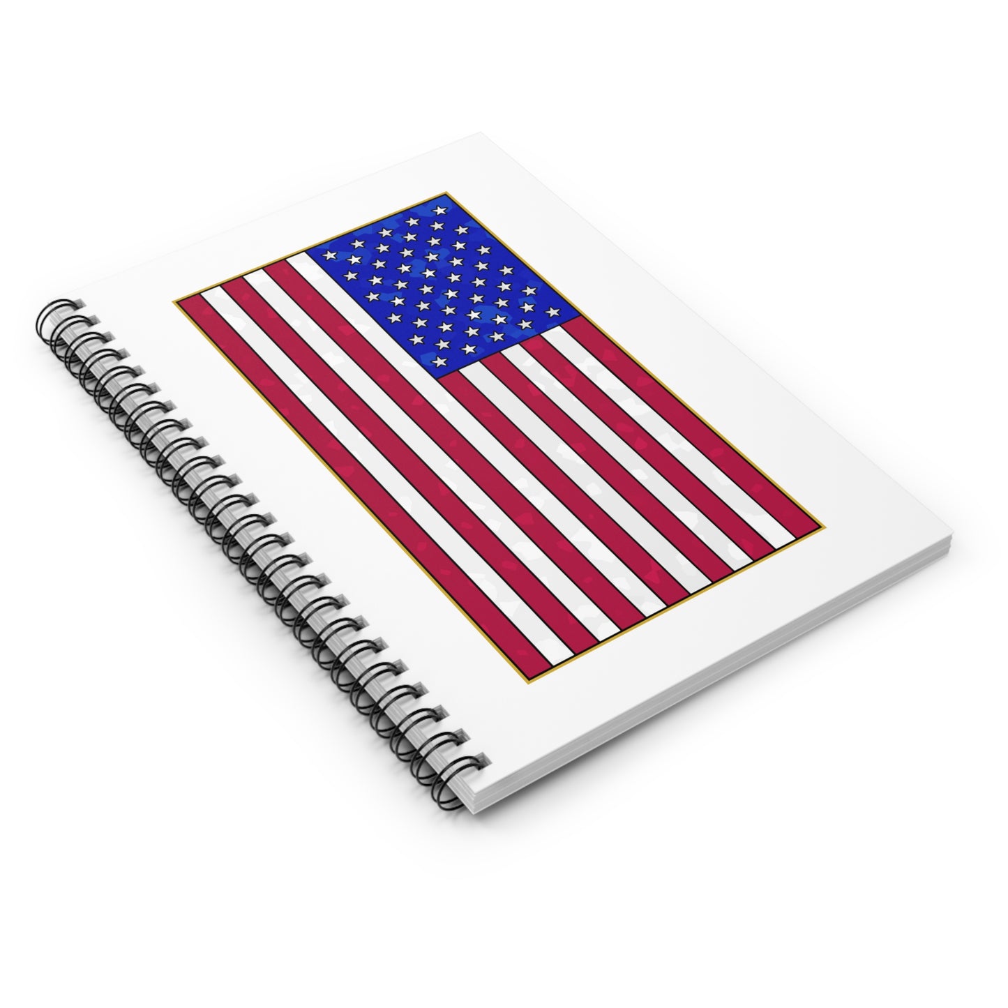 New Glory American Flag (Gold Edge Edition) - Spiral Notebook