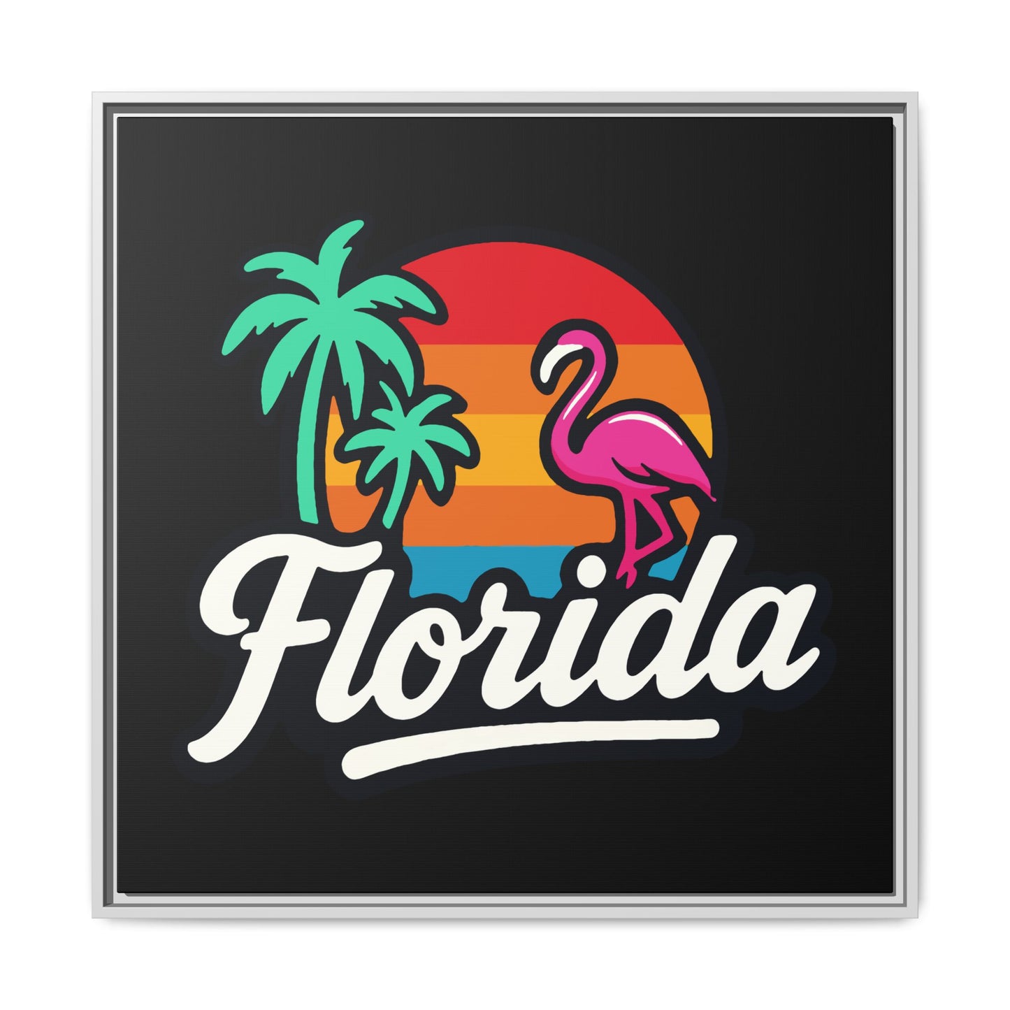 Florida Sunset Palm - Framed Canvas
