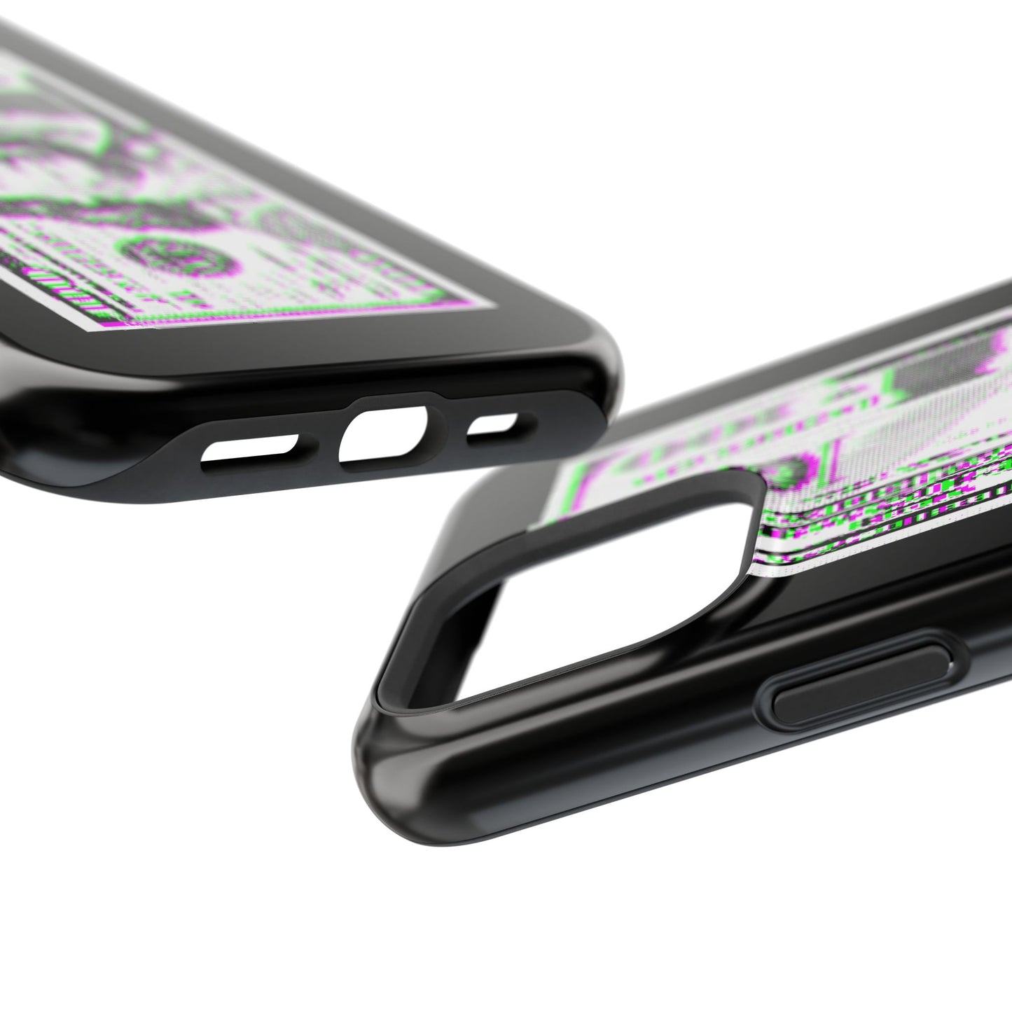 100 Dollars Bill - Green/Magenta Glitch - Magnetic Phone Case