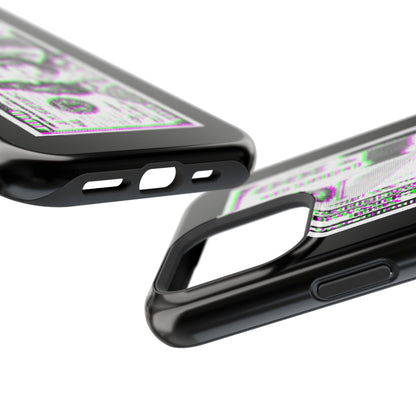 100 Dollars Bill - Green/Magenta Glitch - Magnetic Phone Case