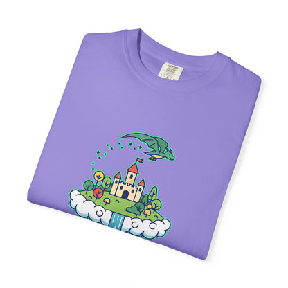 Floating Castle Dragon - Magical Fantasy Island - T-Shirt