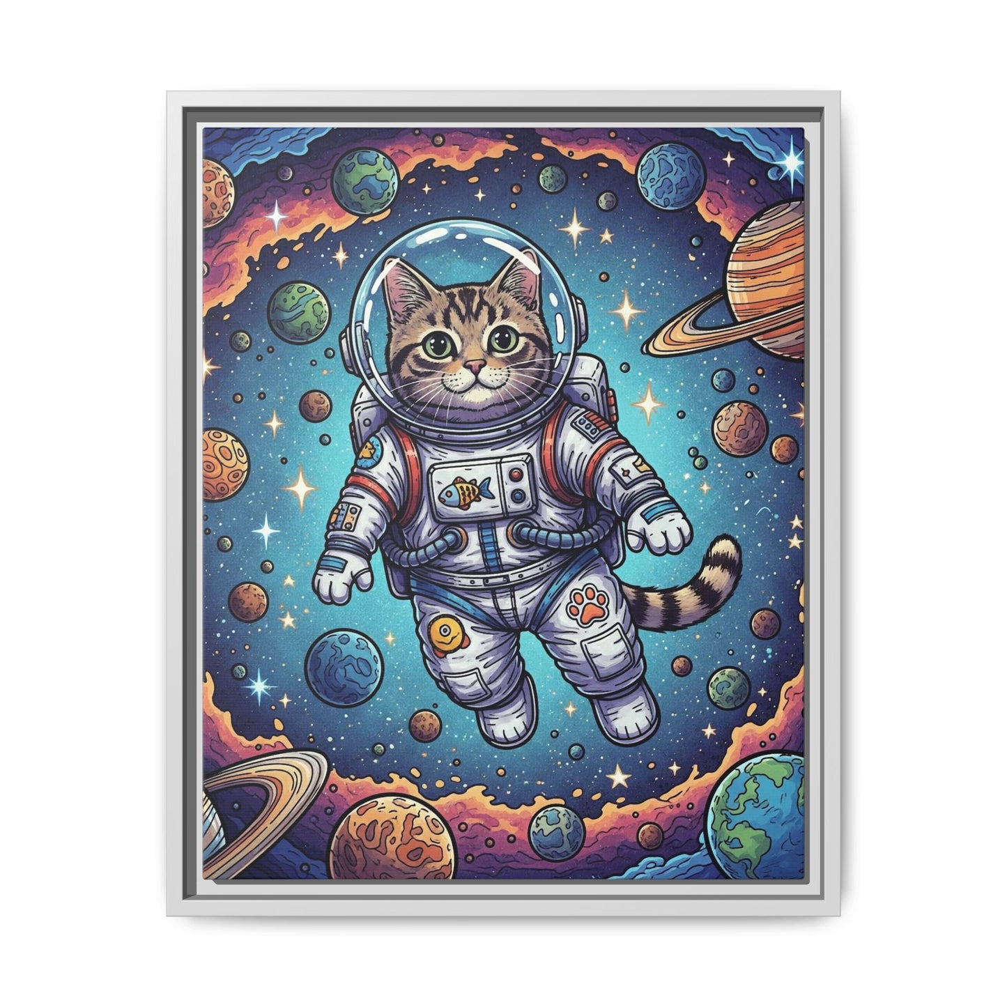 Astronaut Cat - Framed Canvas