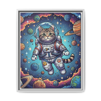 Astronaut Cat - Framed Canvas