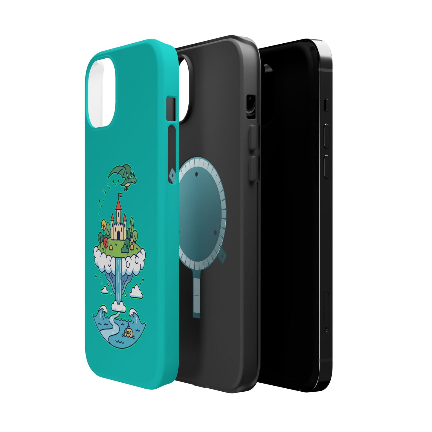 Floating Castle Dragon - Magical Fantasy Island - Magnetic Phone Case