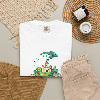 Floating Castle Dragon - Magical Fantasy Island - T-Shirt