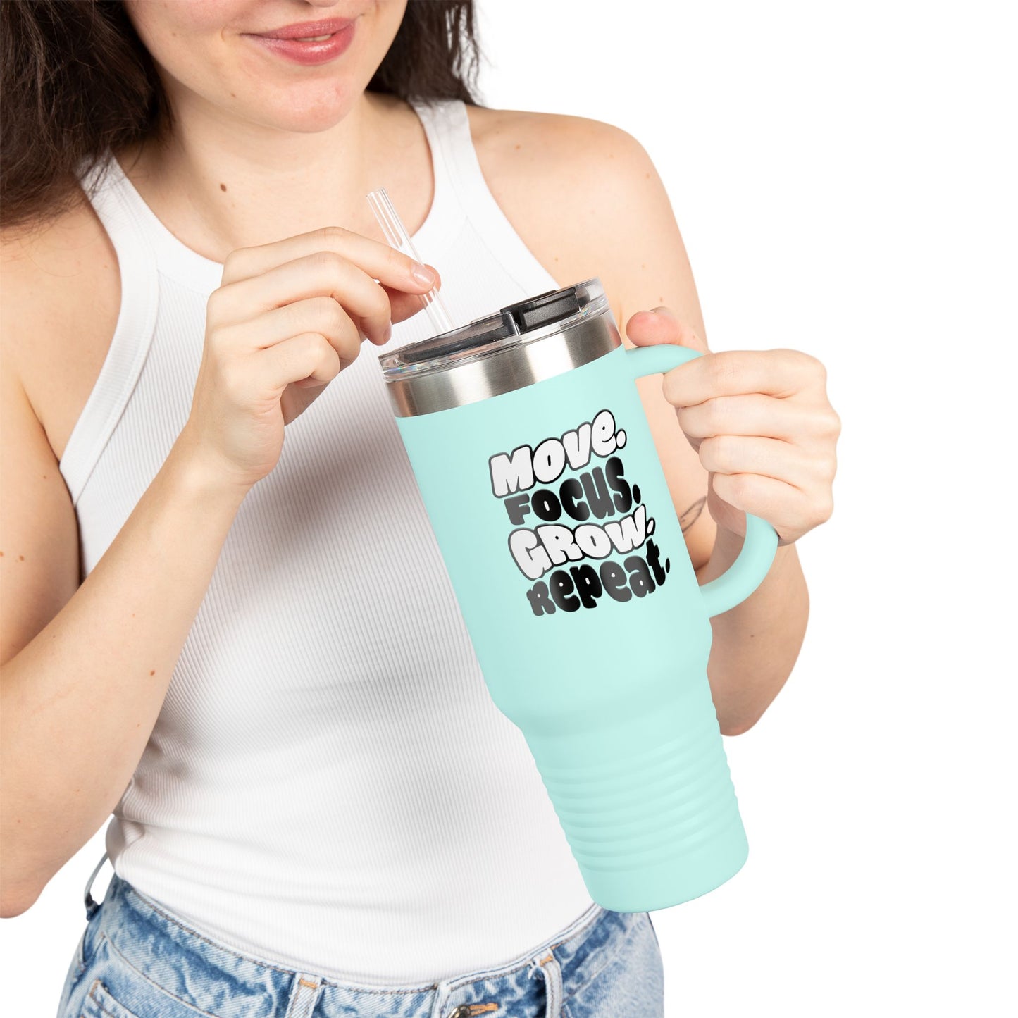 Move. Focus. Grow. Repeat. - Insulated Mug