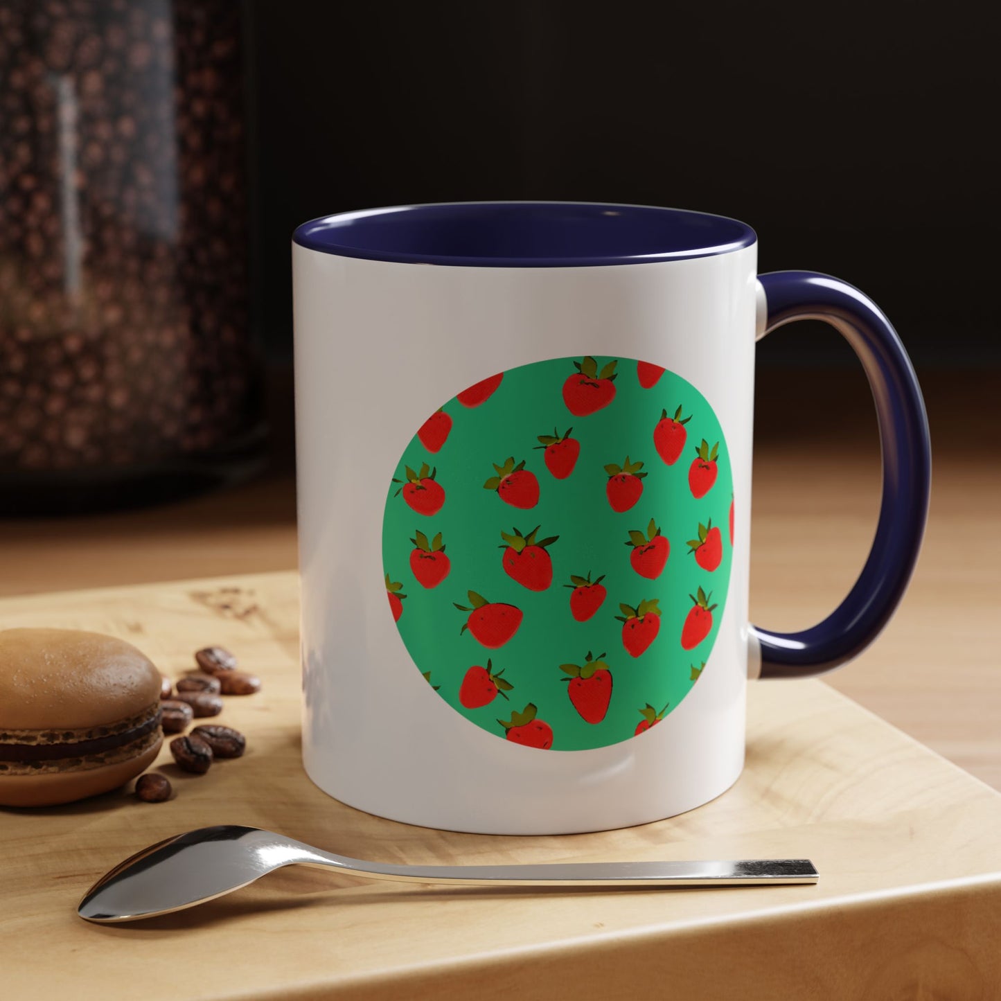 Strawberry Pattern - Color Accent Mug