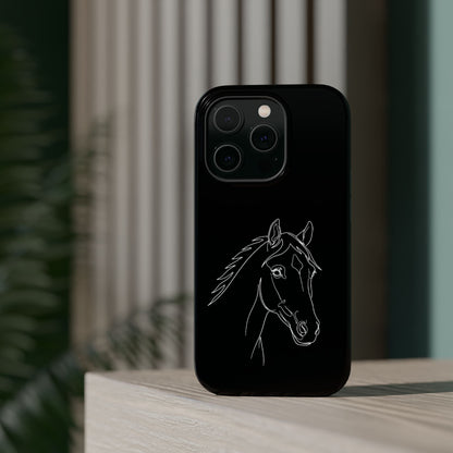 Horse Portrait Sketch - Magnetic Phone Case