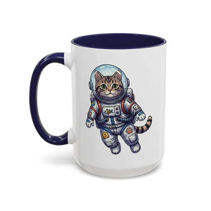 Astronaut Cat - Color Accent Mug