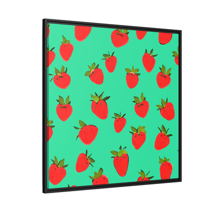 Strawberry Pattern - Framed Canvas