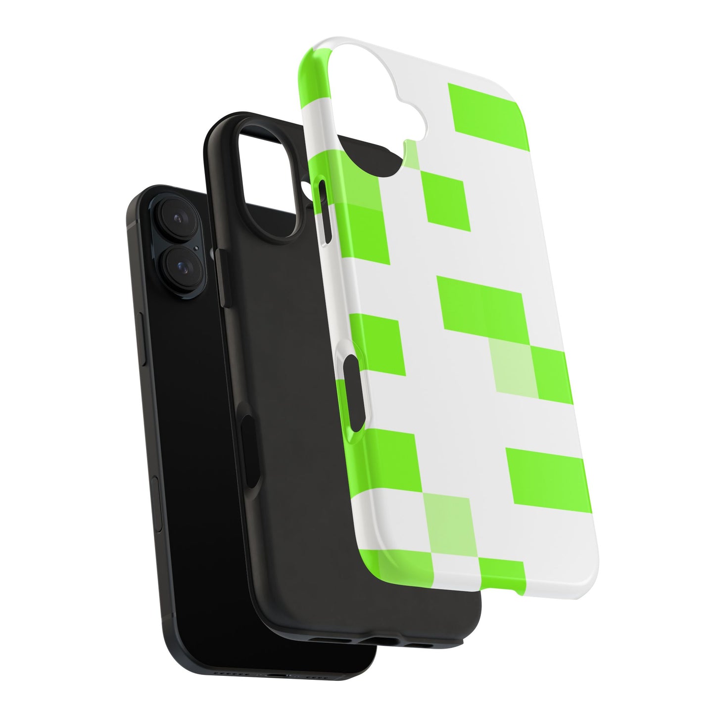 Lime Green Pixel Grid - Phone Case