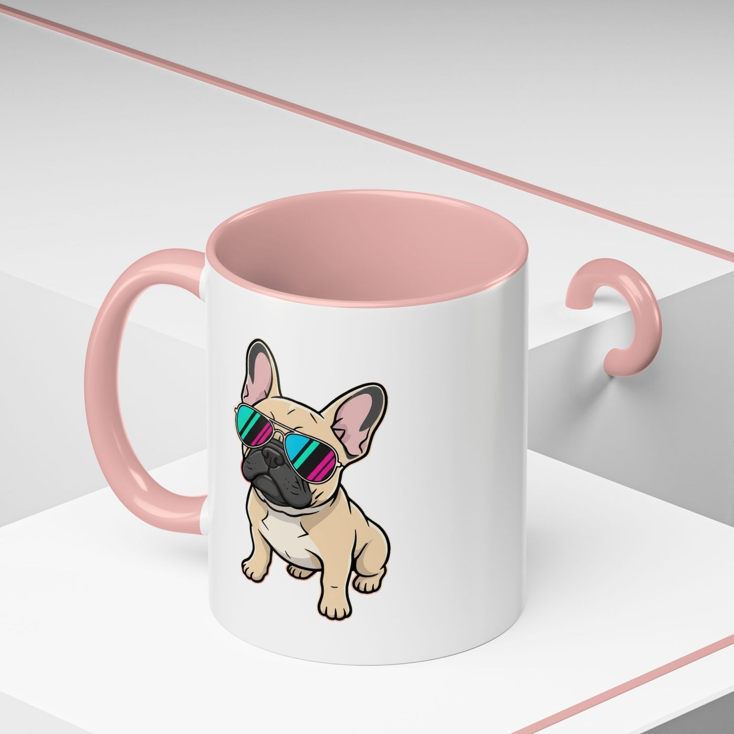 French Bulldog with Sunglasses - Color Accent Mug