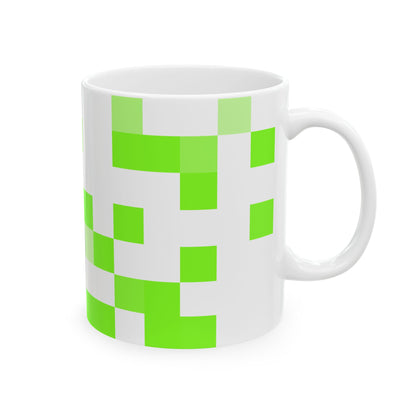 Lime Green Pixel Grid - Mug