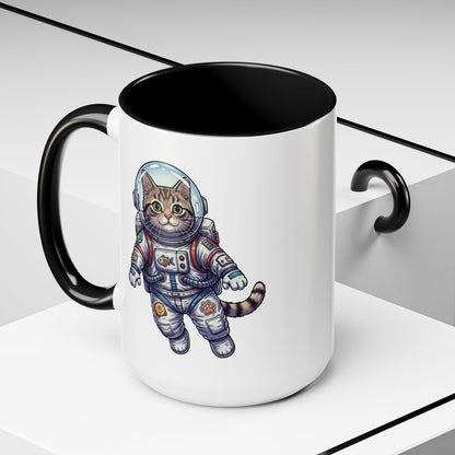 Astronaut Cat - Color Accent Mug