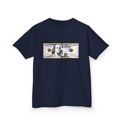 100 Dollars Bill - Neon Color Explosion - Kids Tee