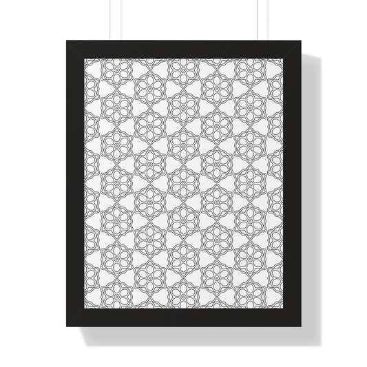 Elegant Geometric Framed Vertical Poster, Home Decor Art, Wall Art, Bohemian Vibes, Modern Design, Gift for Art Lovers