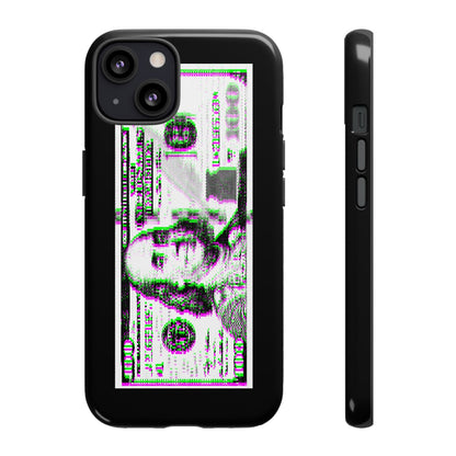 100 Dollars Bill - Green/Magenta Glitch - Phone Case