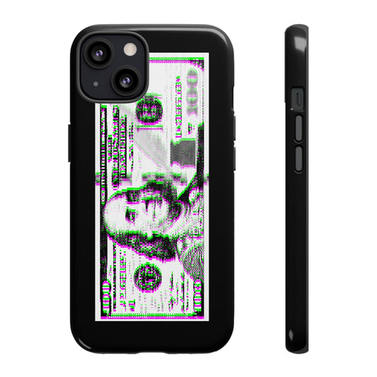 100 Dollars Bill - Green/Magenta Glitch - Phone Case