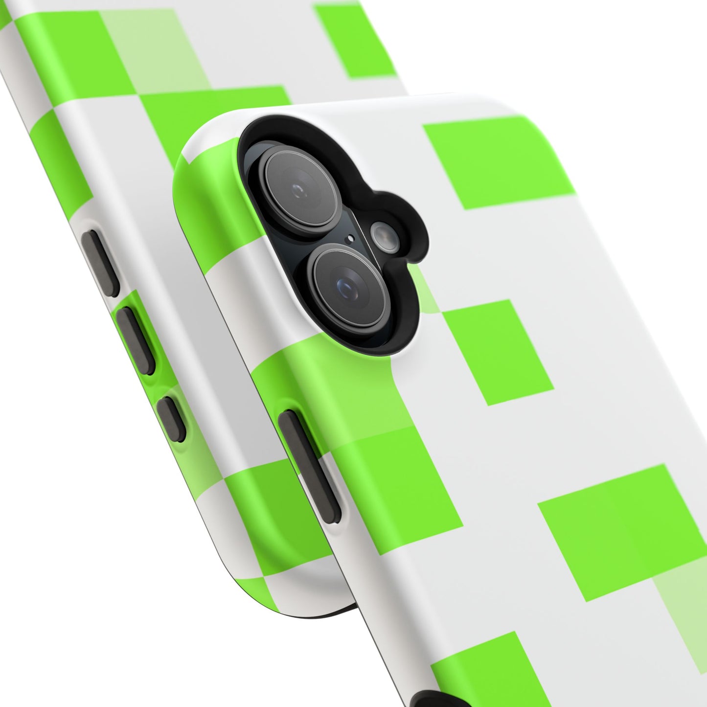 Lime Green Pixel Grid - Magnetic Phone Case