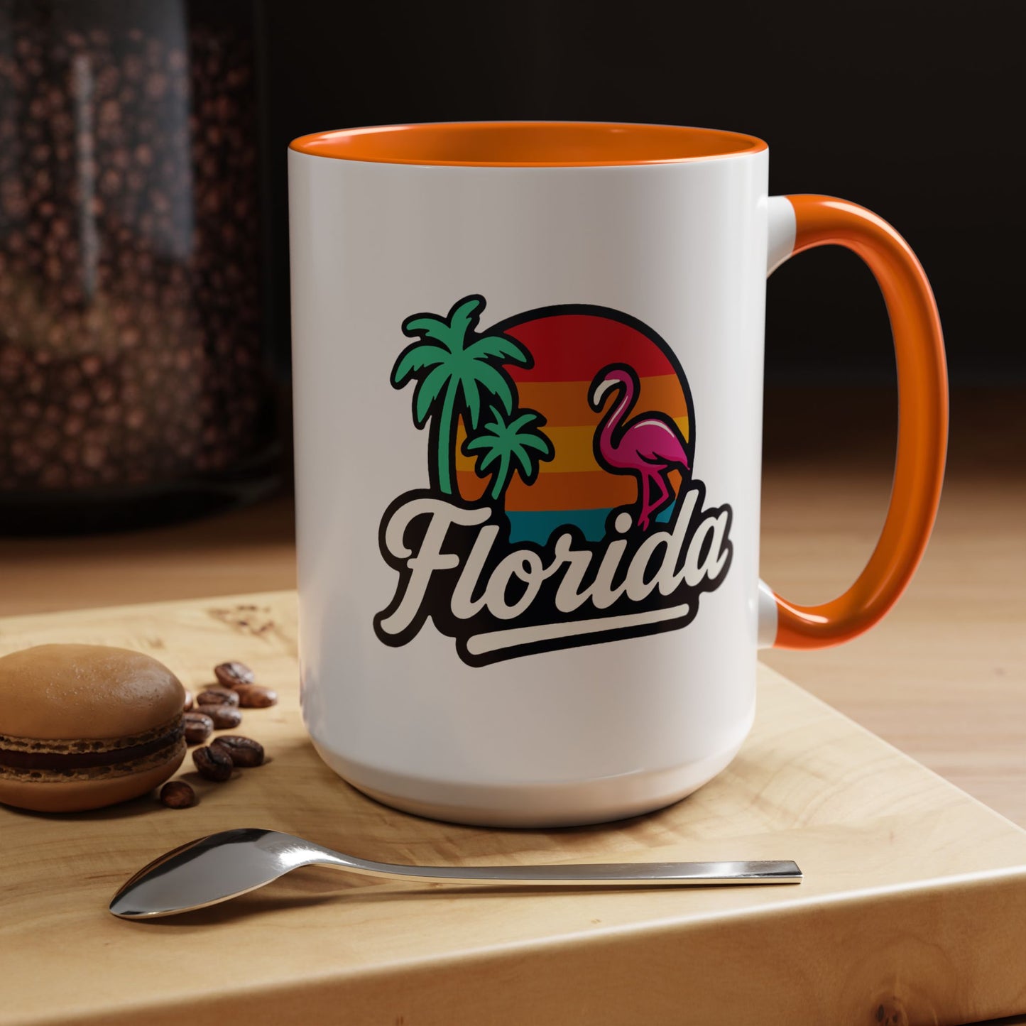 Florida Sunset Palm - Color Accent Mug