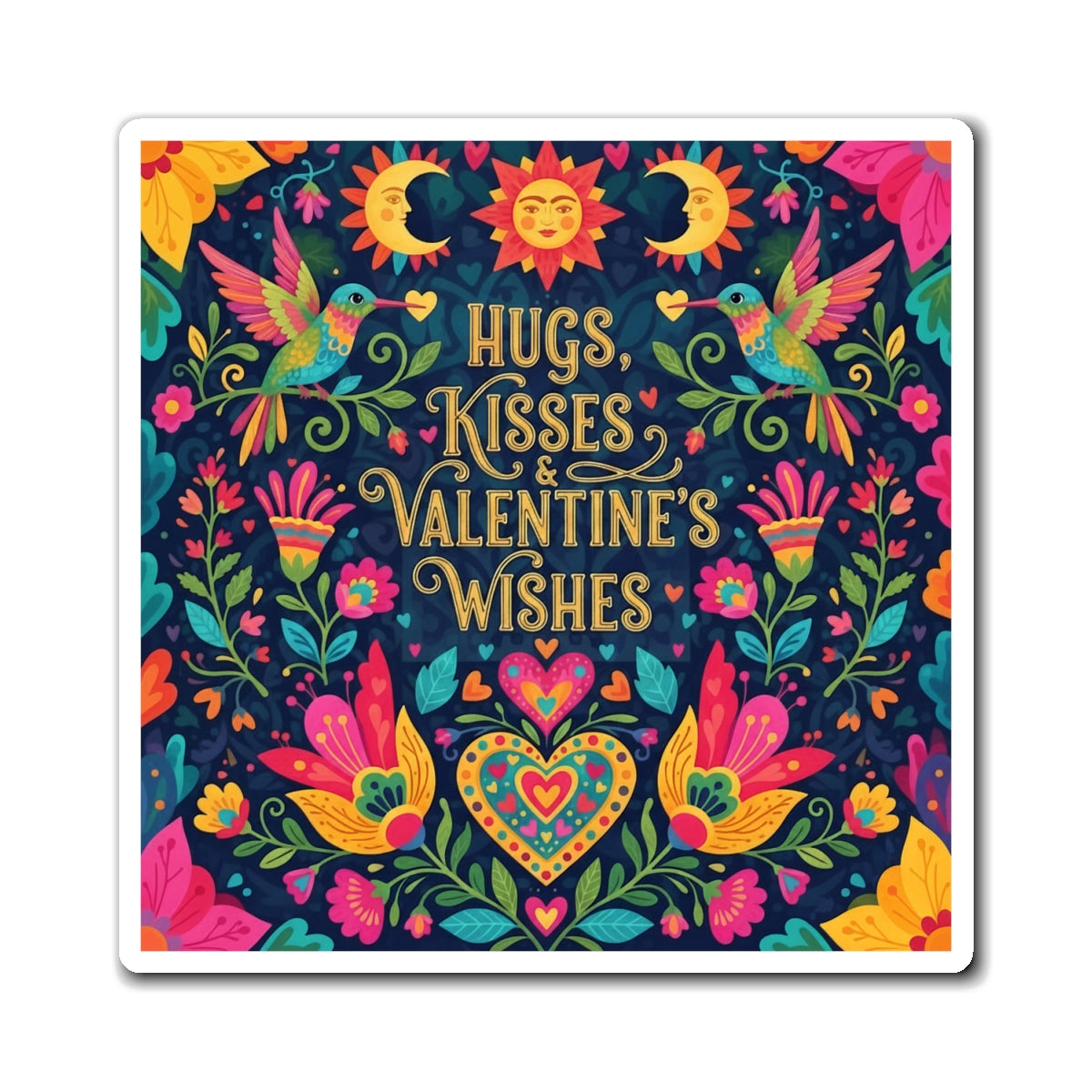 Hugs, Kisses & Valentine’s Wishes - Magnet