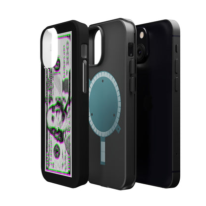 100 Dollars Bill - Green/Magenta Glitch - Magnetic Phone Case
