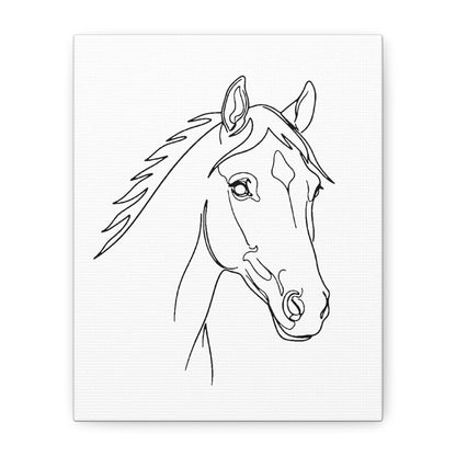 Horse Portrait Sketch - Stretched Canvas