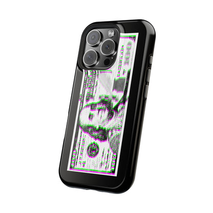 100 Dollars Bill - Green/Magenta Glitch - Magnetic Phone Case