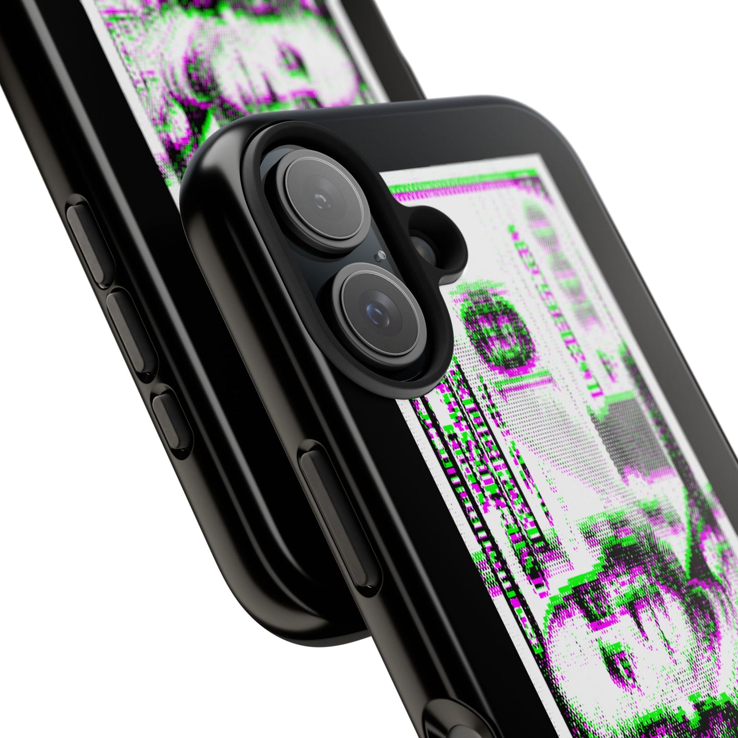 100 Dollars Bill - Green/Magenta Glitch - Phone Case