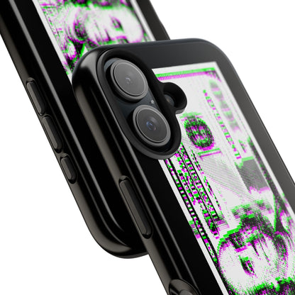 100 Dollars Bill - Green/Magenta Glitch - Phone Case