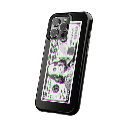 100 Dollars Bill - Green/Magenta Glitch - Magnetic Phone Case