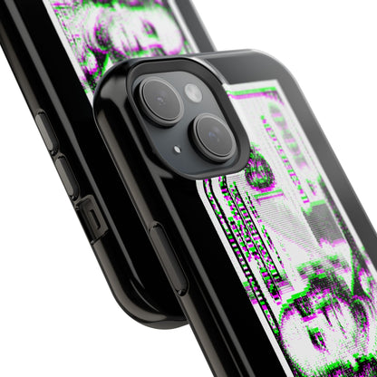 100 Dollars Bill - Green/Magenta Glitch - Magnetic Phone Case