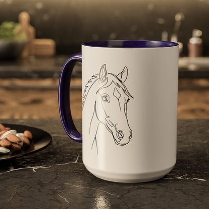 Horse Portrait Sketch - Colorful Mug