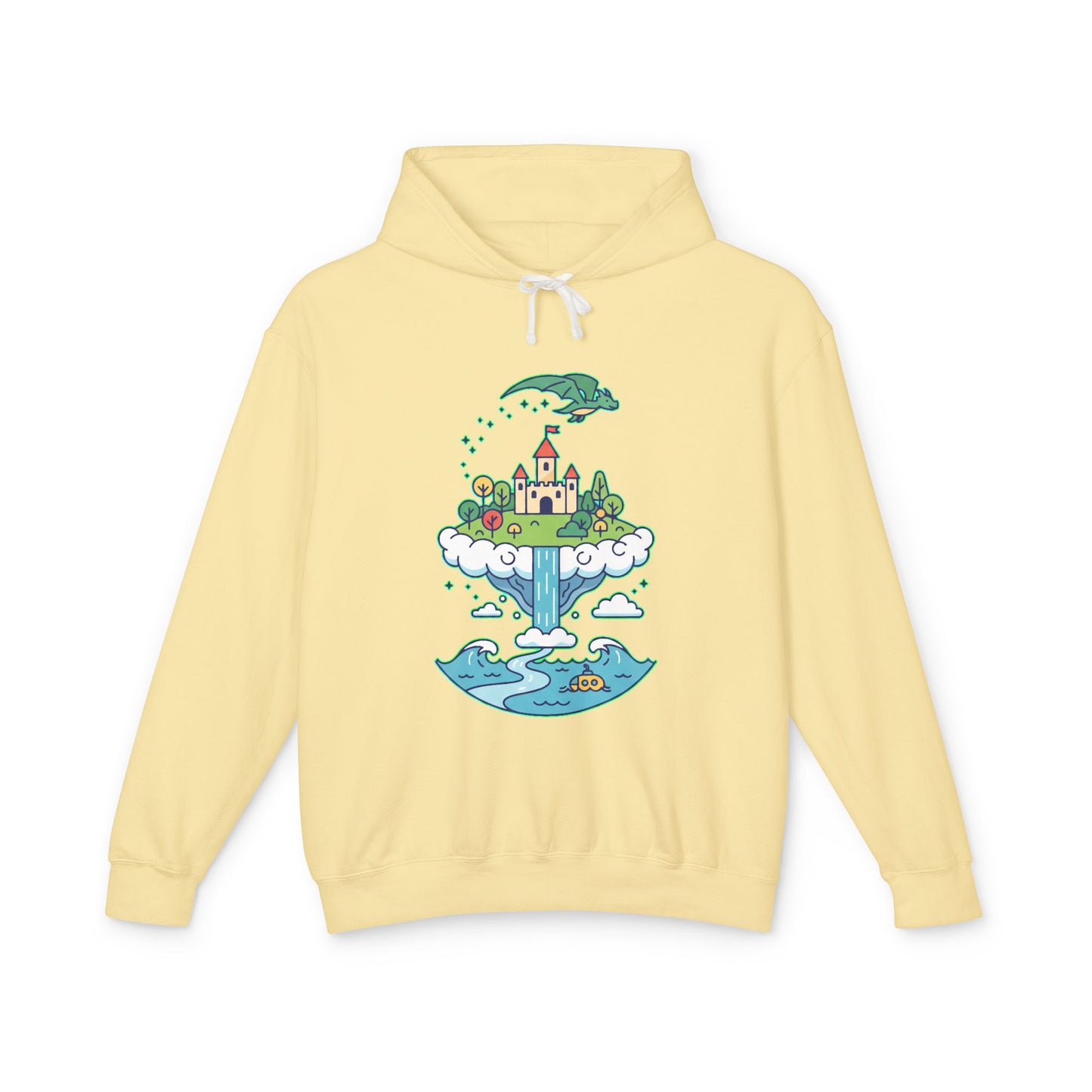 Floating Castle Dragon - Magical Fantasy Island - Hoodie
