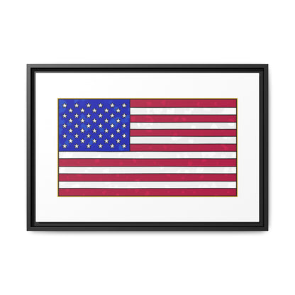 New Glory American Flag (Gold Edge Edition) - Framed Canvas