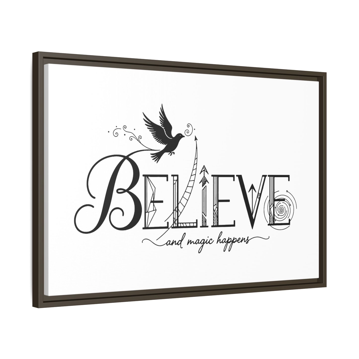 Believe and Magic Happens - Framed Canvas