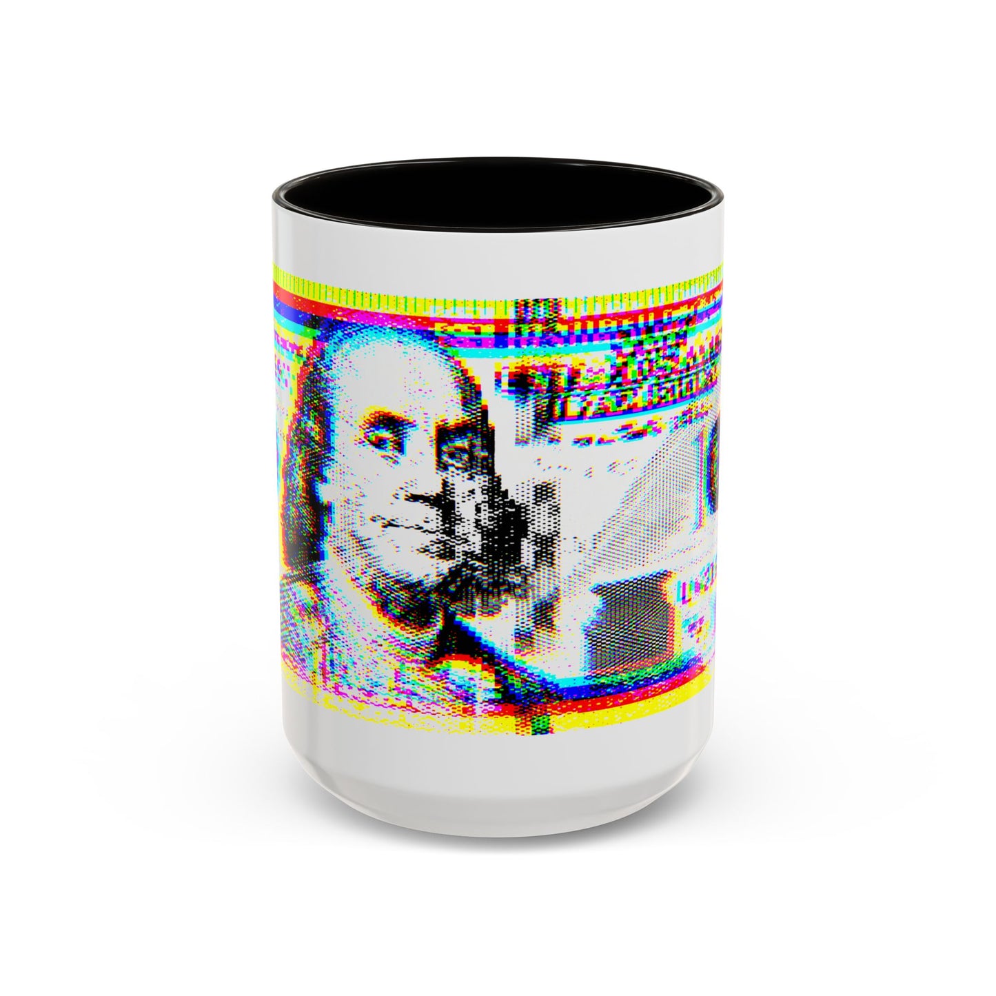 100 Dollars Bill - Neon Color Explosion - Color Accent Mug