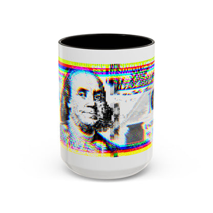100 Dollars Bill - Neon Color Explosion - Color Accent Mug