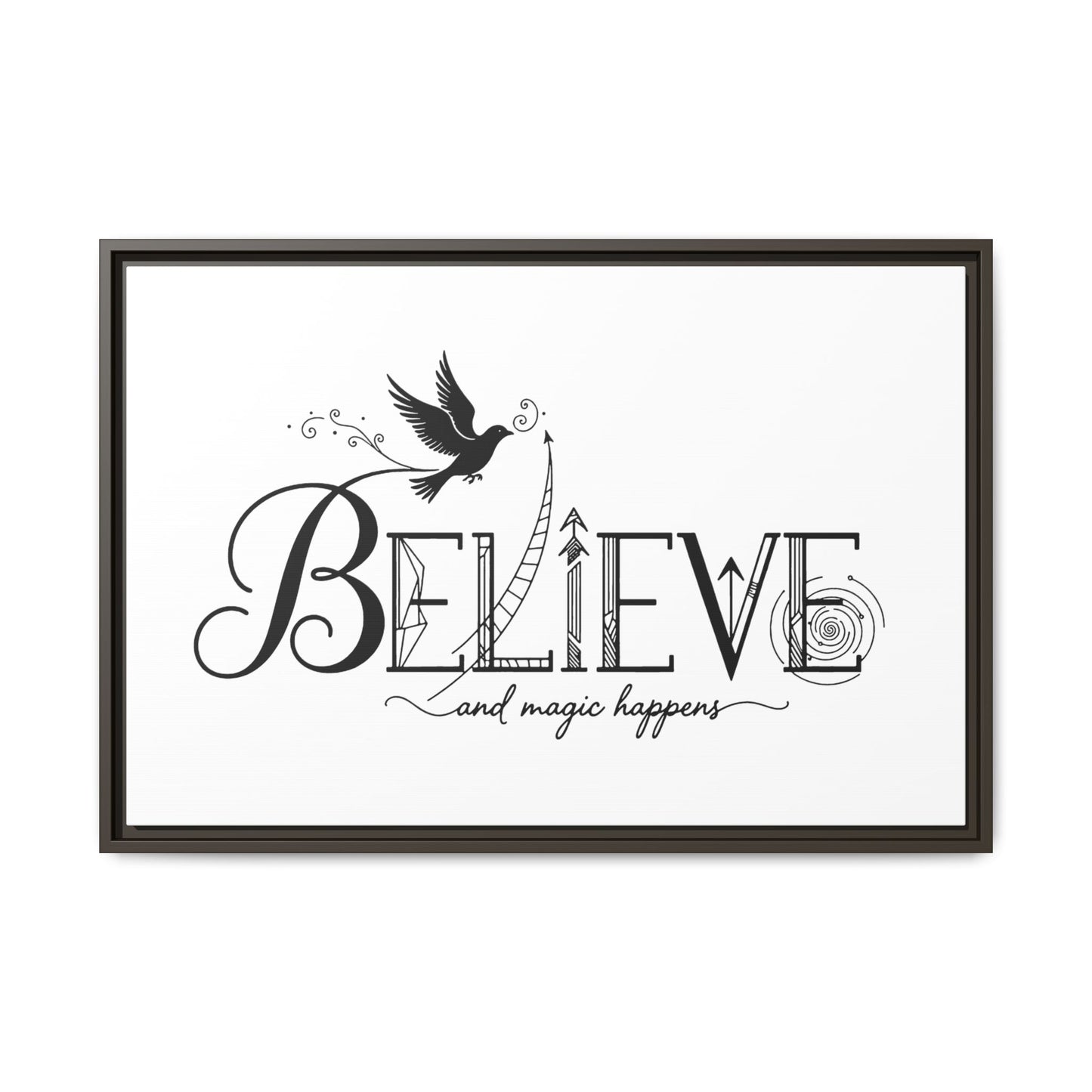 Believe and Magic Happens - Framed Canvas
