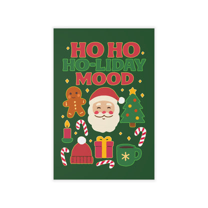 Festive Wall Decals, Ho Ho Ho-liday Mood Decor for Christmas, Holiday Party, Kids Room, Winter Decor, Seasonal Wall Art