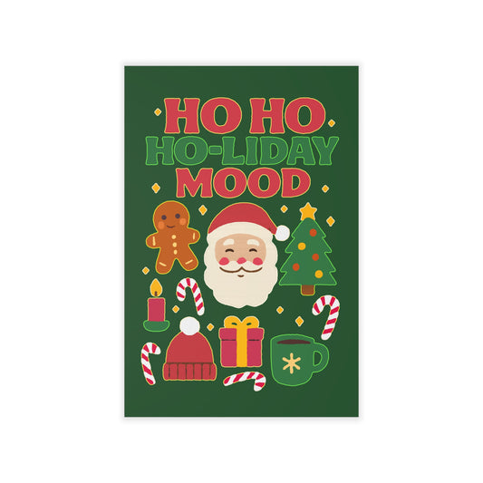 Festive Wall Decals, Ho Ho Ho-liday Mood Decor for Christmas, Holiday Party, Kids Room, Winter Decor, Seasonal Wall Art