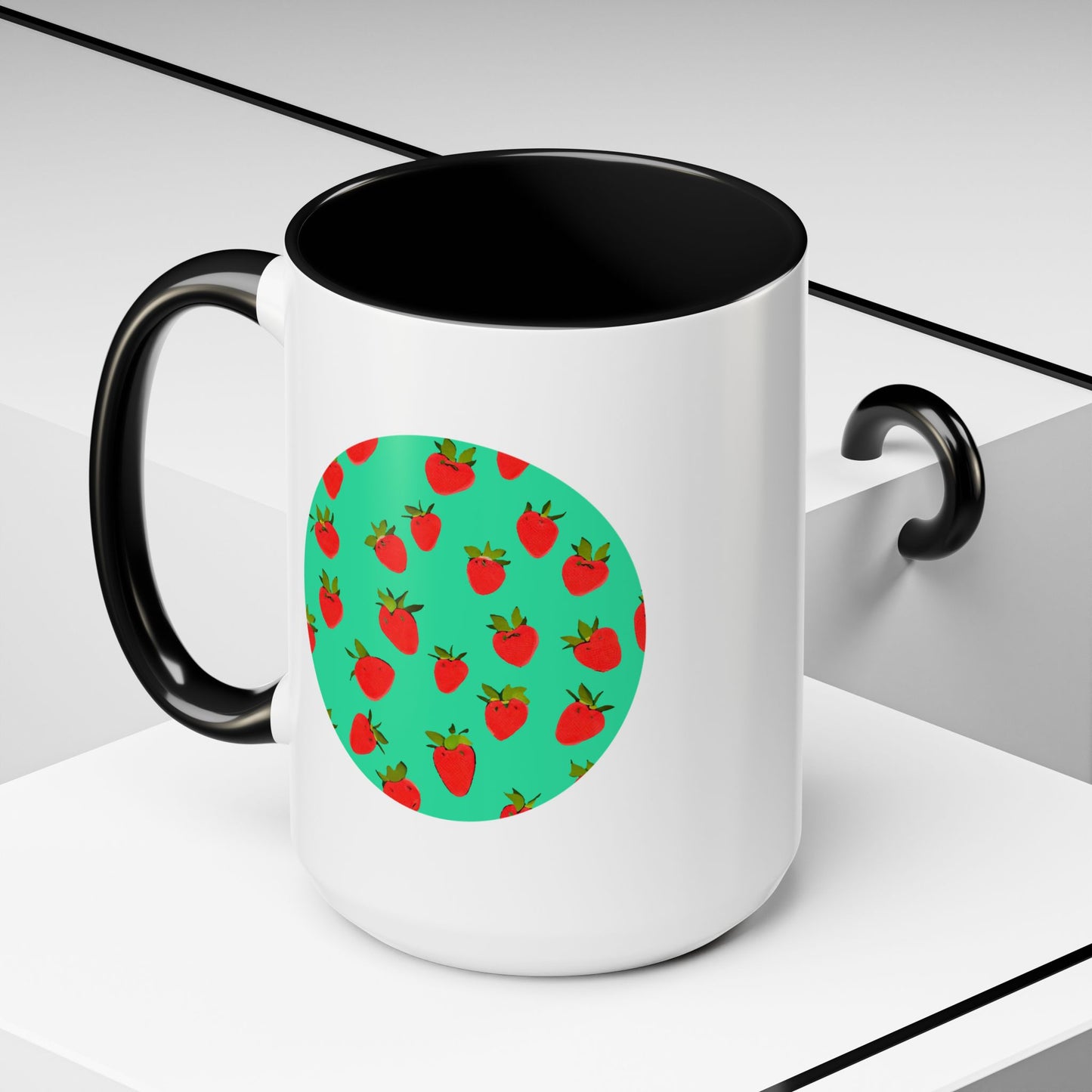 Strawberry Pattern - Color Accent Mug
