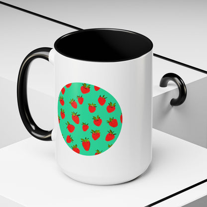 Strawberry Pattern - Color Accent Mug