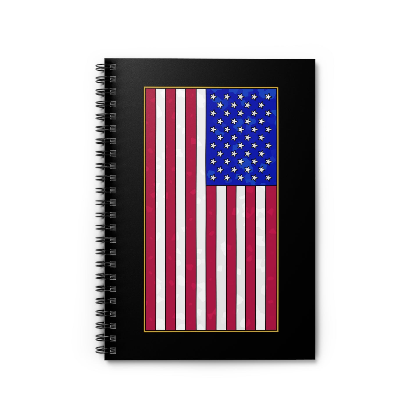 New Glory American Flag (Gold Edge Edition) - Spiral Notebook