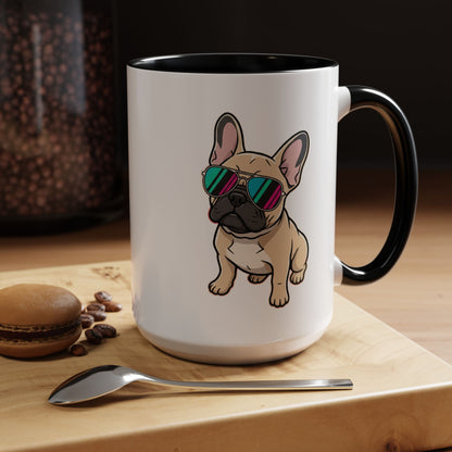 French Bulldog with Sunglasses - Color Accent Mug