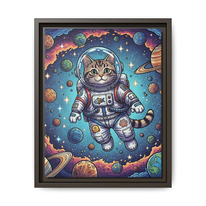 Astronaut Cat - Framed Canvas