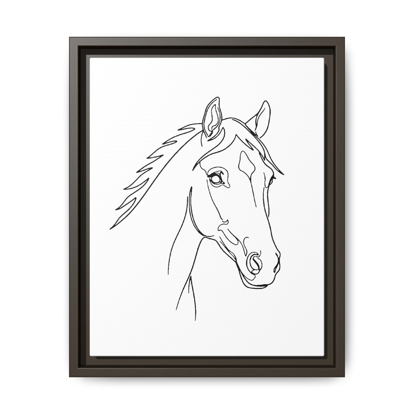 Horse Portrait Sketch - Framed Canvas